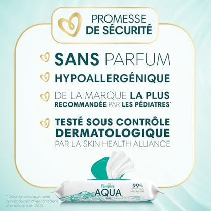 Pampers Aqua Pure Baby Wipes, 99% Water, Fragrance Free, 672 Baby Wipes Total (12X Flip-Top Packs)