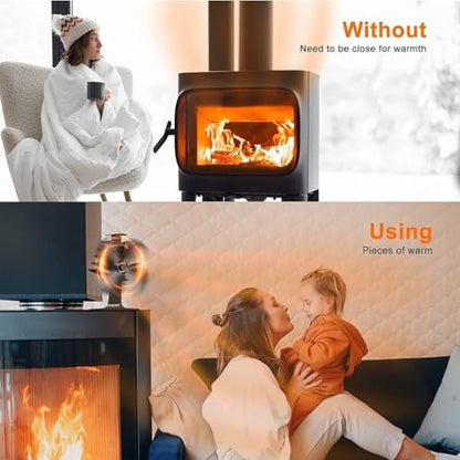 Heat Powered Wood Stove Fan with 4-Blade,Ultra Quiet Fireplace Wood Burning Eco-Friendly Fan Efficient Heat Distribution (X Large)