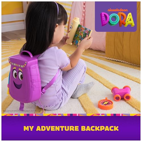 Dora, My Adventure Backpack, with Explorer Accessories‚ Toy Binoculars, Map & Compass, Kids Toys for Girls & Boys Ages 3 & Up
