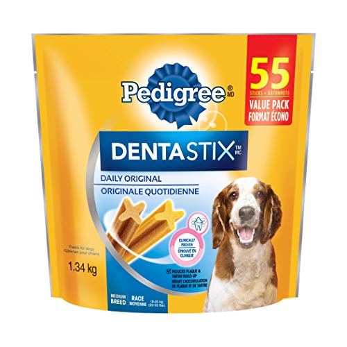 PEDIGREE DENTASTIX Medium Dog Dental Treats Original, 55 sticks 1.34kg