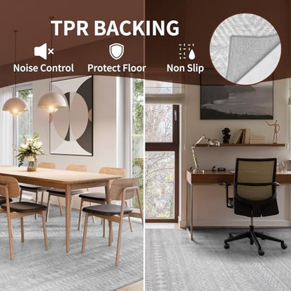 Area Rugs for Living Room 5x7 Boho Area Rug Carpet Machine Washable Area Rugs for Bedrooms Tapis Living Room Rug Nursery Rug Office Rug Soft Grey