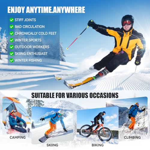 APP Heated Socks for Men Women, Rechargeable Electric 7000mah Skiing | Smart APP+Button, 7000mAh Rechargeable Battery, 4 Heat Settings Up to 158°F, Heated Socks for Hunting Camping Outdoor Work