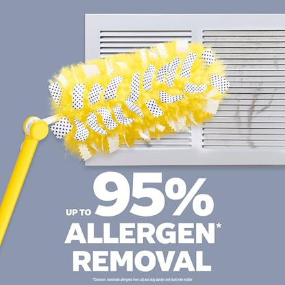 Swiffer Duster Kit with 3ft Extendable Handle, Heavy Duty Dusting Starter Kit with 4 Refills, for Ceiling Fans, Vents and Hard to Reach Places