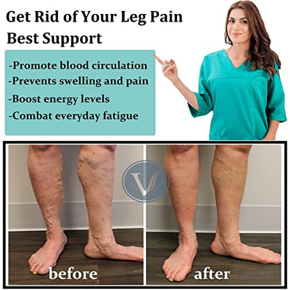 DHSO Compression Socks for Women Men, 4 Pairs 15-20 mmHg Knee High Stocking