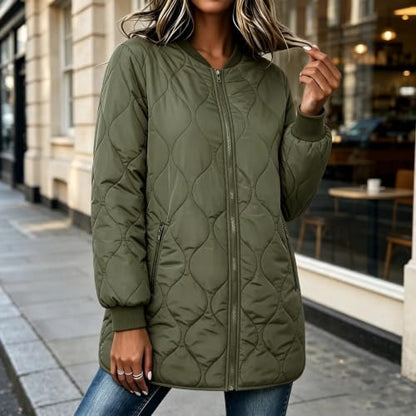 Generic Veste Matelassée Femme Ladies Winter Jackets Thermal Full Zip Coat