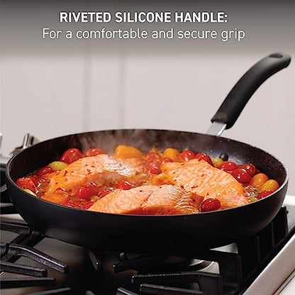 T-fal Ultimate Hard Anodized Nonstick Fry Pan Set, 2-Pack, 10,12 in, Onyx