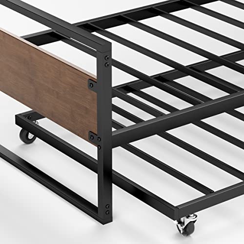 ZINUS Suzanne Bamboo and Metal Daybed with Trundle/Mattress Foundation with Steel Slat Support/Easy Assembly, Twin