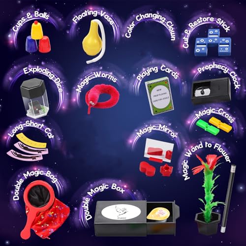 Skirfy Magic Kit - Magic Tricks for Kids Age 6-8, Perfect Magic Toys for Kids for Kids Boys Girls