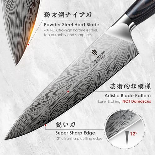 SANMEIHO Chef Knife in Powder Steel, Japanese Kitchen Knife