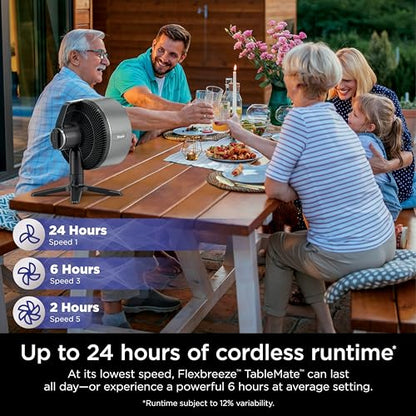 Shark FlexBreeze TableMate Tabletop Fan, Charcoal, FA151CBRN
