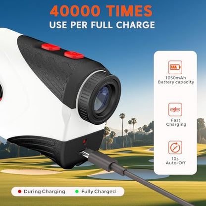 Golf Rangefinder with Slope, 1200 Yard Laser Range Finder, 7X Magnification