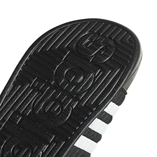 adidas Unisex-Adult Adissage, Core Black/White/Core Black, 8/9 | Massage Slides, Cloudfoam Footbed, EVA Massage Nubs, Adjustable Hook-and-Loop Closure, For Post-Workout Recovery