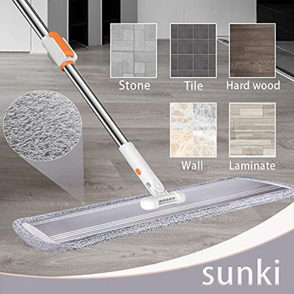 32 in Flat Mop for Cleaning Floors Heavy Duty Microfiber Wet Mop