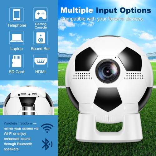 Smart Projector with WiFi and Bluetooth, Native 1080P Mini Projector