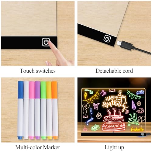 Exbelle16“ LED Drawing Board for Kids Birthday Gift 7 Colors Light