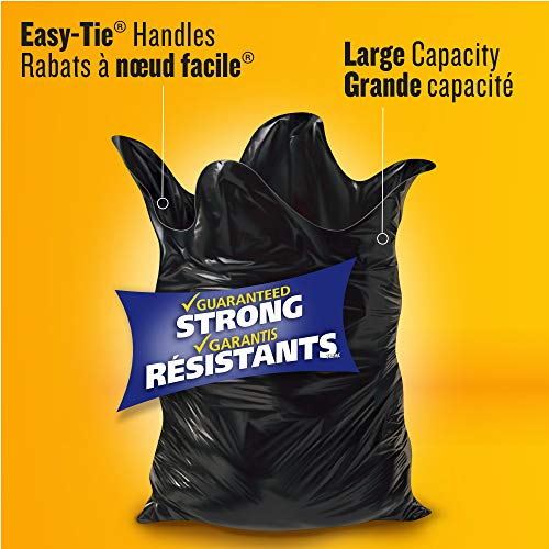 Glad Black Garbage Bags - Large 90 Litres- 30 Trash Bags, Made in Canada of Global Components