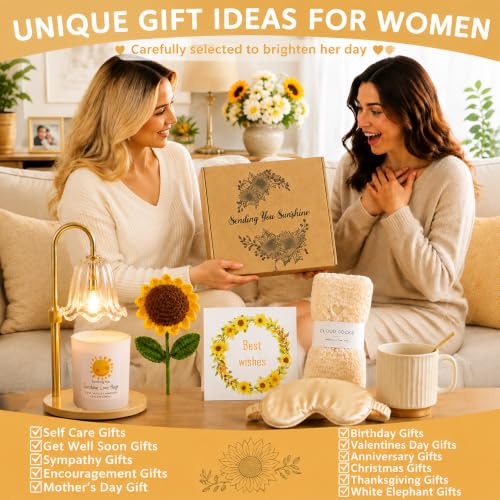 Candle Warmer Lamp Gift for Women Get Well Self Care Gifts Basket for Her