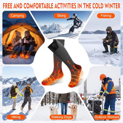 Netraty Heated Socks for Men Women, 7000mAh Rechargeable Foot Warmer Socks