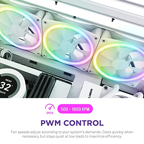 Nzxt 270651 Fan Rf-d14sf-w1 F140 RGB Duo 140mm Fdb 4-pin Pwm White Ratail