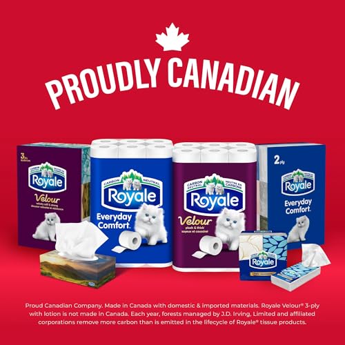 Royale Velour Facial Tissue, 6 Boxes, 82 Tissues Per Box | 3 ply