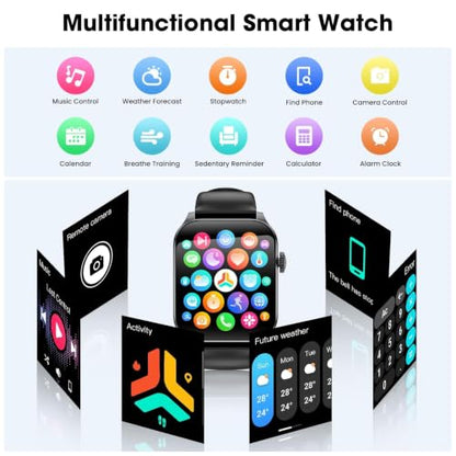 Curve Smart Watch for Men Women, 1.91" Smartwatches with 120+ Sport Modes, Fitness Tracker with Bluetooth Call, Waterproof Activity Tracker Smartwatch for iOS Android Phones