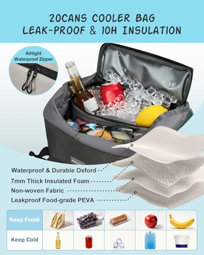 Odoland 2-in-1 Cooler Backpack with Removable Insulated Cooler Bag