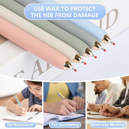 Siwyit Gel Pens 6 Pcs, 0.5mm Quick Dry Black Ink Pens Fine Point Smooth Writing Pens,Retractable Pens for Journaling Note Taking,Stylo Gel Gift for Women (Morandi-6PC)