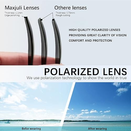 MAXJULI Polarized Big Sunglasses for Men and Women with Big Heads,UV400 Protection Rectangular Sun Glasses,Ideal for Driving Cycling and Running 8806（Grey+Revo Pink）