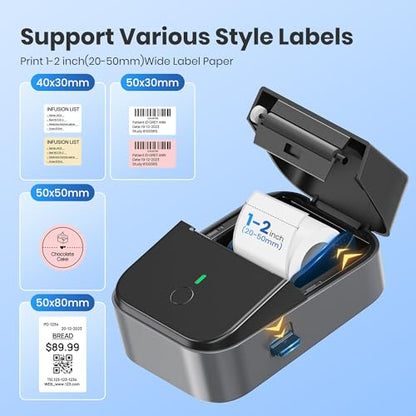 ETIKEZ PM260 Label Maker Machine with Tape, 2 Inch Bluetooth Printer, Black