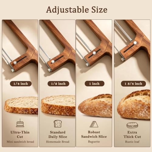 imarku Adjustable Bread Slicer for Homemade Bread, Sourdough Bread Knife