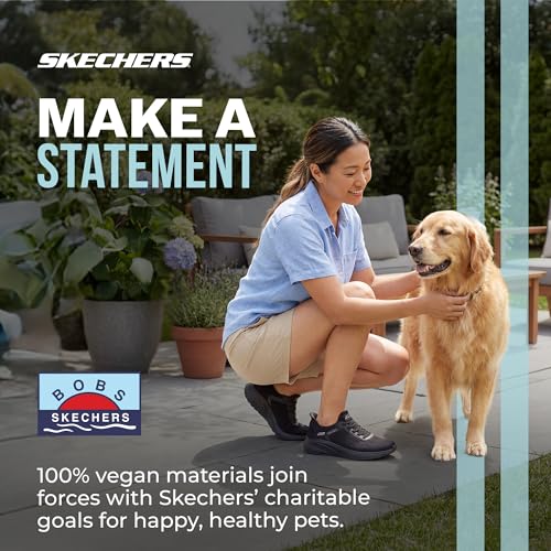 Skechers Women's Hands Free Slip-ins Bobs Squad Chaos-Current Muse Sneaker, Black/Black, 9