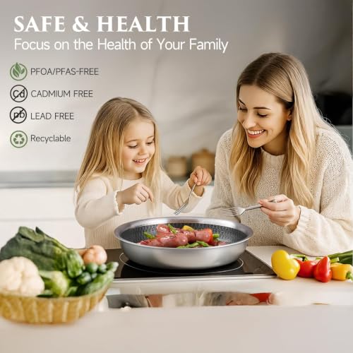 JEETEE Hybrid Stainless Steel Titanium Cookware Set with Detachable Handles | 18 Pcs Pots and Pan Set with Removable Handle, Induction Kitchen Cookware Set for RV Camping, Oven & Dishwasher Safe
