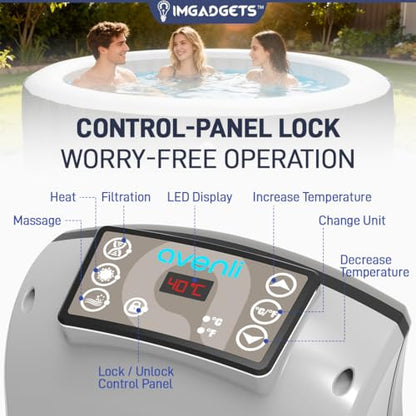 Inflatable Hot Tub | 3 Person Whirlpool Spa w/Air Jets & Dual-Heating