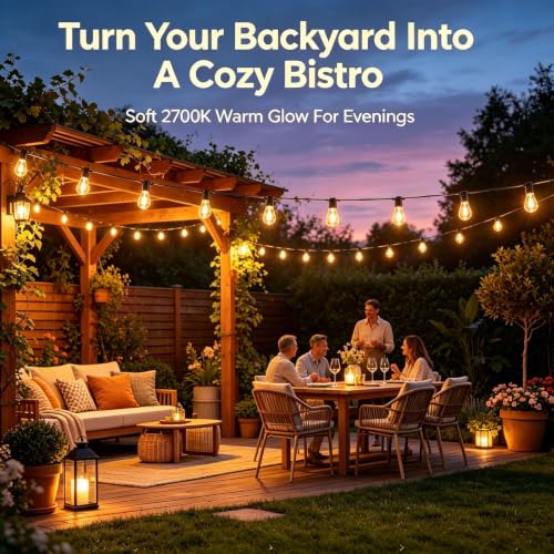 120FT Solar String Lights Outdoor with Remote, 32+2 LED Shatterproof Bulbs, USB Charging, Dimmable & Timable,S11 Waterproof Solar Lights for Outside Backyard Patio Garden Decor