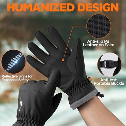 RIVMOUNT Winter Gloves Women Men Touch Screen Waterproof Warm Gloves, for Cold Weather Running, Driving, Cycling, Biking, Riding, Walking, Hiking, Outdoor Sports, Daily Work