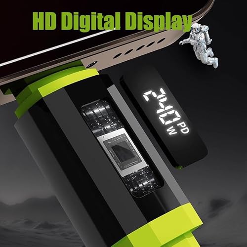 USB C Cable, 240W 4.92FT 6A Fast Charging USB C Charger Cable with LED Display, Zinc Alloy Silicone USB C to USB C Cable for iPhone 16/Pro/Plus/Pro Max, MacBook, iPad Pro, Galaxy S24/S23