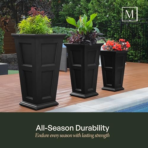 Mayne Inc. Fairfield 5829B Tall Planter, 28-Inch by 16-Inch by 16-Inch, Black