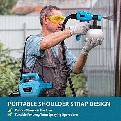 Tilswall Paint Sprayer 800W, HVLP Electric Spray Gun for Decks and Fences