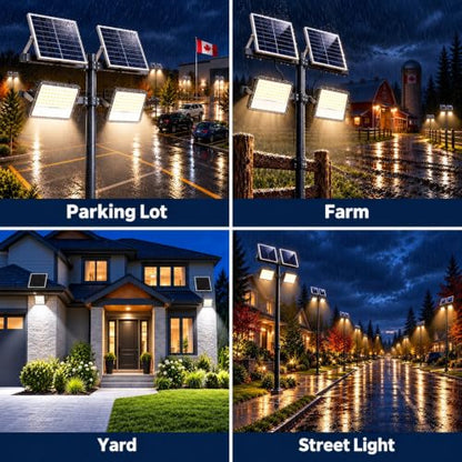 ICOFRU Solar Flood Lights Outdoor 20000 Lumens Die-Cast Aluminum Material