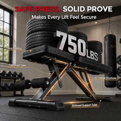 FLYBIRD Adjustable Weight Bench, Full Body Workout Bench for Home Gym