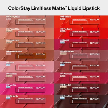 Revlon Lipstick, ColorStay Limitless Matte Liquid Lipstick, Vegan Formula, No-Budge Matte, Longwear Lipstick, Long Lasting, Lightweight/Comfortable, Waterproof, 004 Model Behavior, 0.17 fl oz/ 5ml