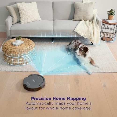 Shark Navigator Robot Vacuum, SmartPath Navigation, Steel Grey, RV2110CA | SmartPath Navigation, Up to 50% More Suction, Detects & Avoids Objects, Anti-Hair Wrap, Wi-Fi, Carpets & Hard Floors