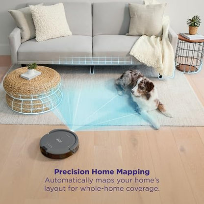 Shark Navigator Robot Vacuum, SmartPath Navigation, Steel Grey, RV2110CA | SmartPath Navigation, Up to 50% More Suction, Detects & Avoids Objects, Anti-Hair Wrap, Wi-Fi, Carpets & Hard Floors