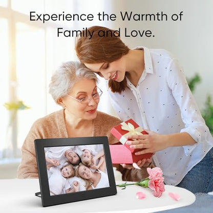 7 Inch Digital Picture Frame, Digital Photo Frame with 16:9 HD LCD Screen, Remote Control, Easy Setup and Share Photos Videos, Gifts Idea for Family, Christmas