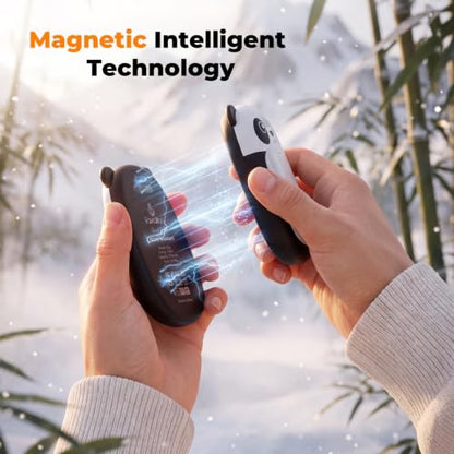 FANDLISS Hand Warmers Rechargeable, 4000mAh AI Heat 2 Pack Blackwhite