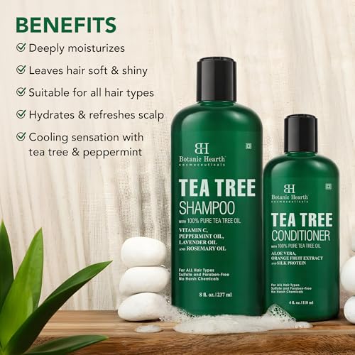 Botanic Hearth Tea Tree Shampoo 8 fl oz & Conditioner 4 fl oz