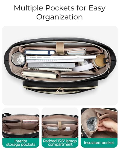 BAGSMART 15.6 Inch Laptop Bag Teacher Tote Bag with Insulated Pocket