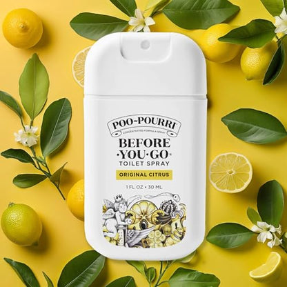 Poo-Pourri Before-You-Go Pocket Toilet Spray, Travel Essentials, Original Citrus, 1 Fl Oz, Up to 50 Uses, On-The-Go Bathroom Odor Deodorizer with Essential Oils, 3 Pack