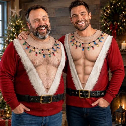 Christmas Ugly Sweaters for Men Funny Xmas Pullover Sweatshirts