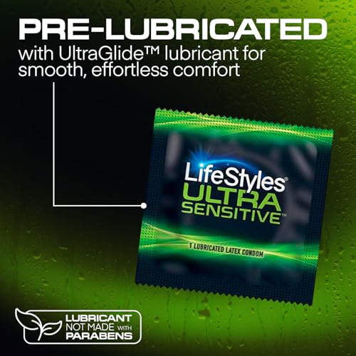 LifeStyles Ultra-Sensitive Condoms – 36 Count – Natural-Feeling, Lubricated Latex Condoms